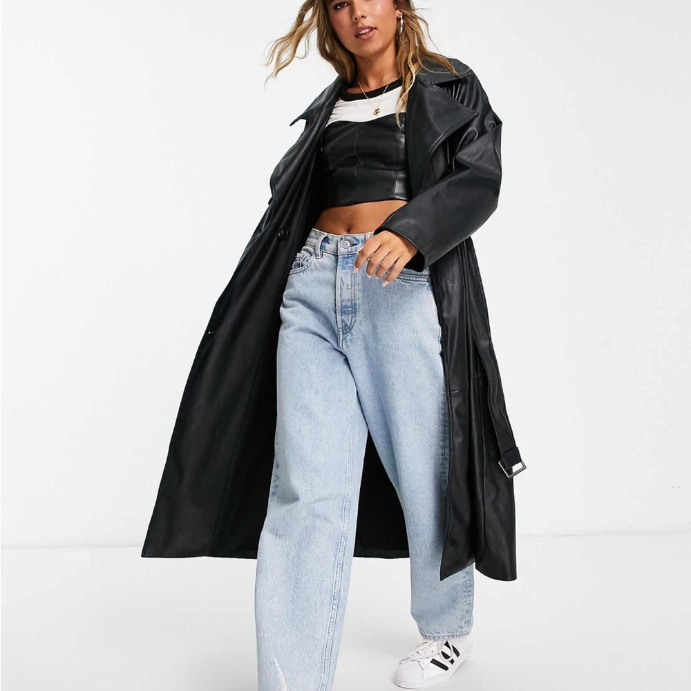 ASOS Berksha faux leather trench coat
